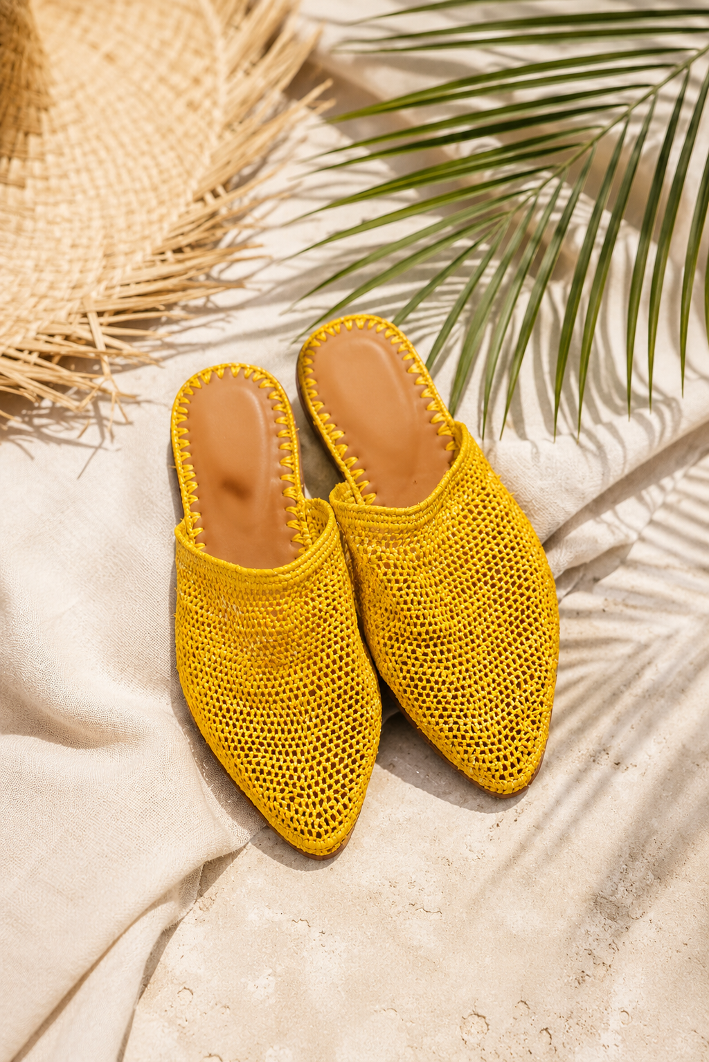Natural Raffia Woven Loafers