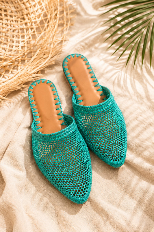 Natural Raffia Woven Loafers