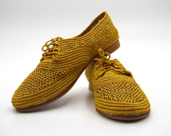 Aksel`s Raffia Lace-Up Shoes