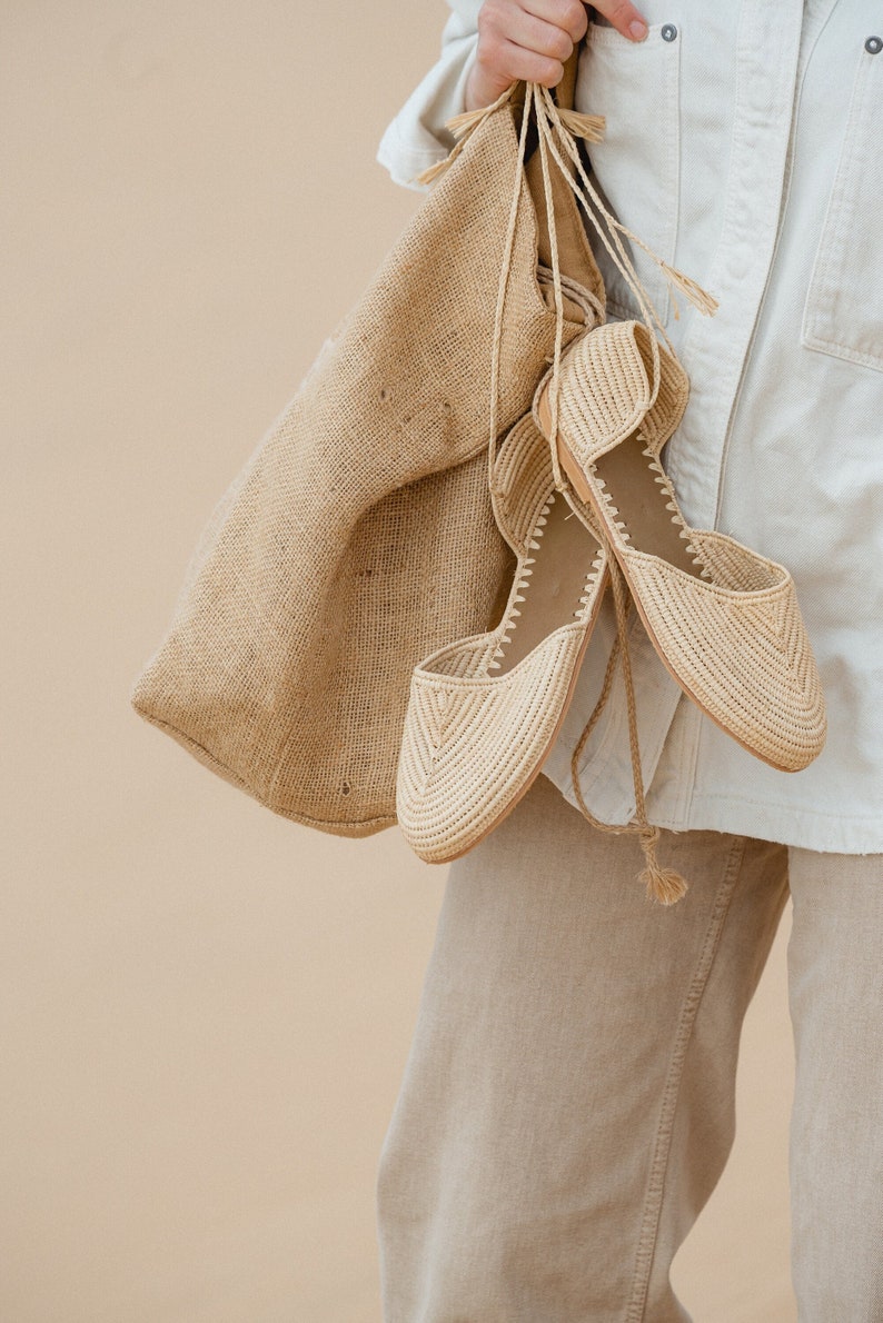 Kella Sustainable Raffia Slip-Ons