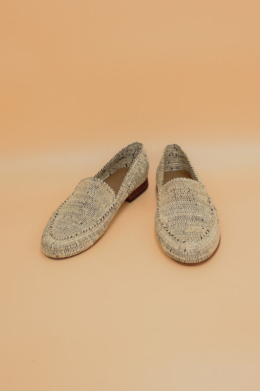 Iken’s handwoven raffia loafer