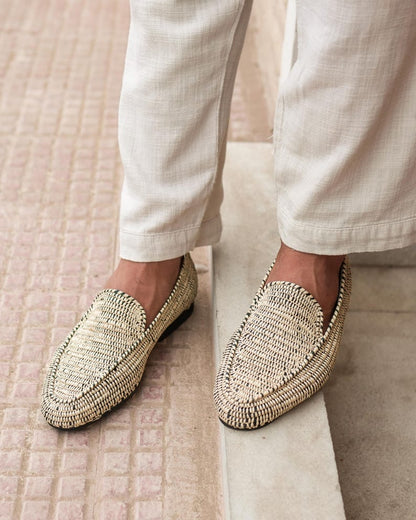 Iken’s handwoven raffia loafer