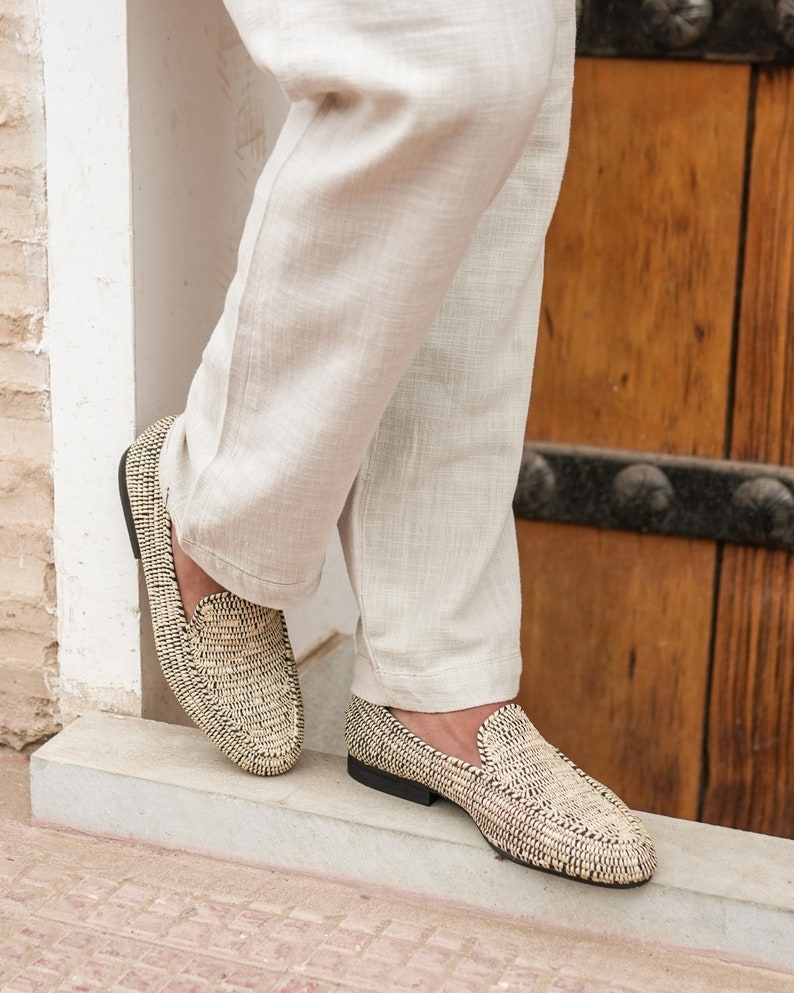 Iken’s handwoven raffia loafer